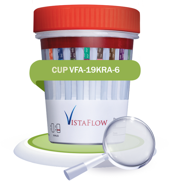 VistaFlow Drug Testing Cup 19 Panel (VFA-19KRA-6) (25/BOX)