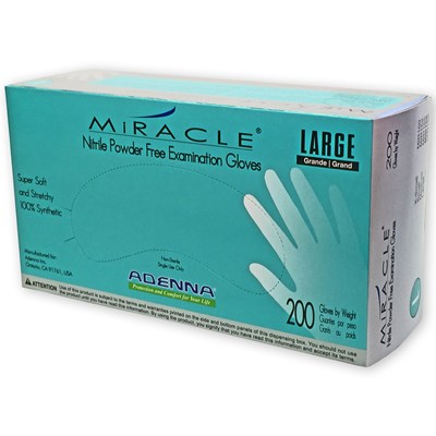 Miracle® Nitrile Exam, PF, Blue, 4 mil - Case
