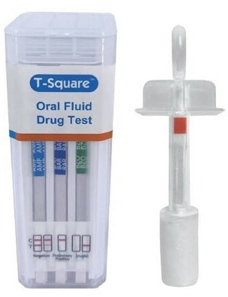 T-Square® Oral Drug Test 9 Panel Test Kit with Saliva Indicator (NO THC) (Employment and Forensic Use Options) (25/Box)